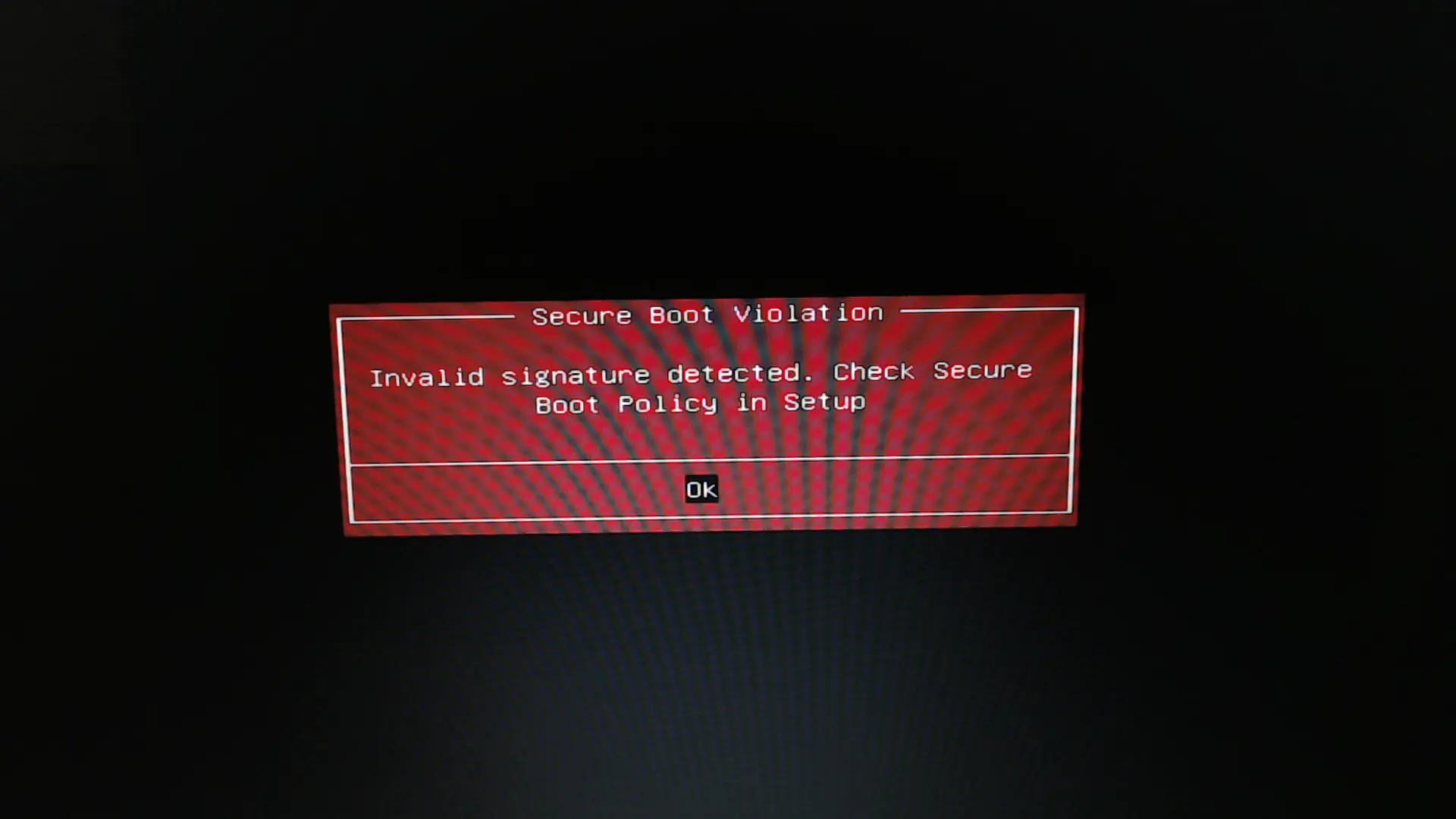 Ошибка Secure Boot