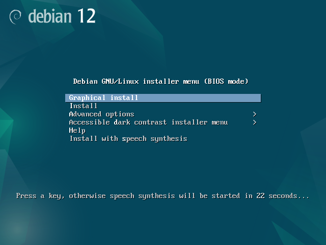 Graphical Install в загрузчике