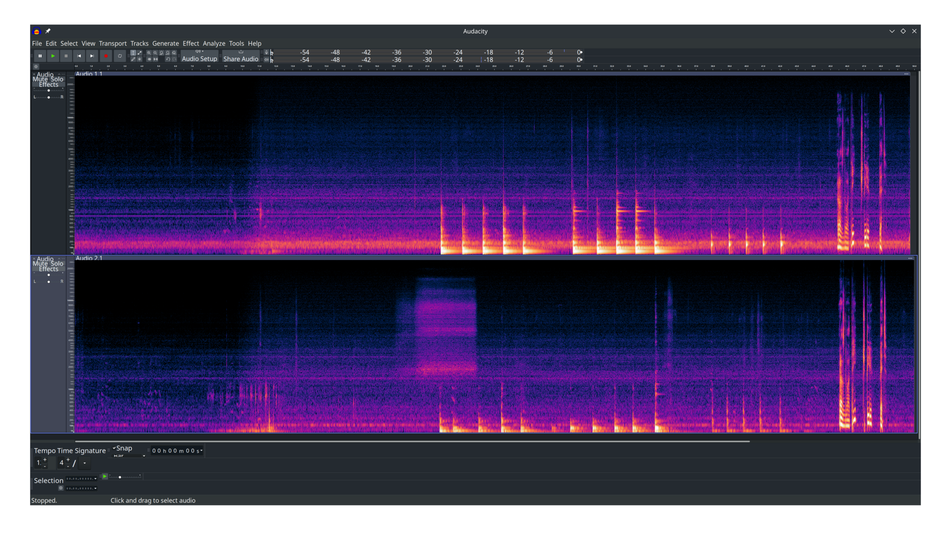 Спектрограмма теста вибро-шума