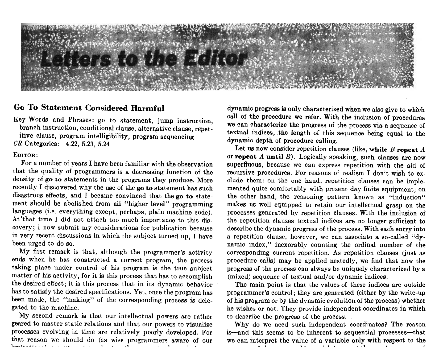 Letters to Editor на сайте ACM