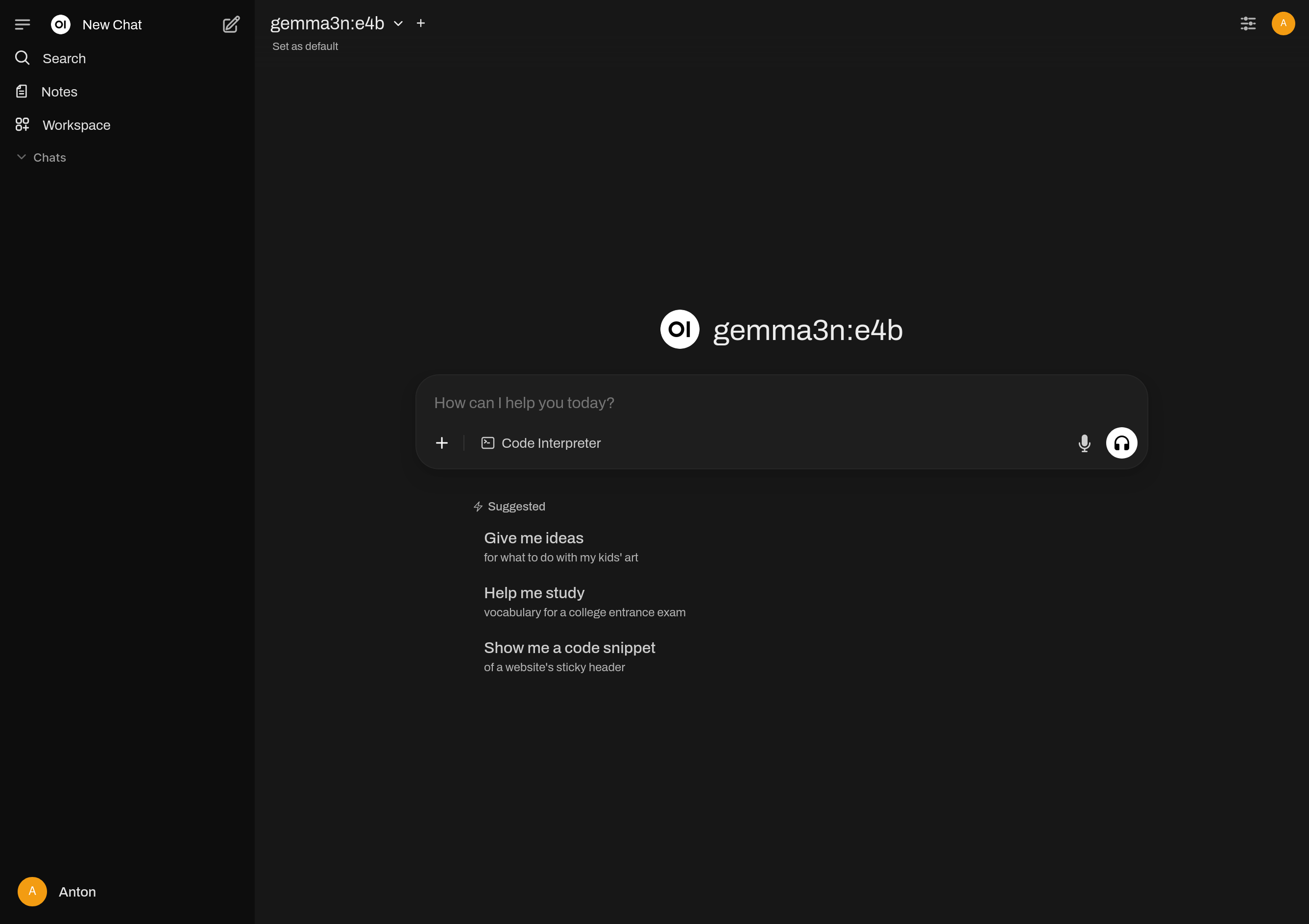 Интерфейс Open WebUI